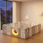 Манеж UNIX Kids DeLuxe V2 / Делюкс серый 180 x 200 см, с баскетбольным кольцом и ковриком