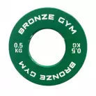Диск калиброванный BRONZE GYM для пауэрлифтинга зеленый 0,5 кг
