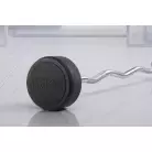 Штанга неразборная обрезиненная 15 кг. Изогнутый гриф. VictoryFit VF-DX5150