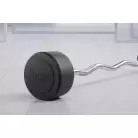 Штанга неразборная обрезиненная 45 кг. Изогнутый гриф. VictoryFit VF-DX5450