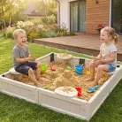 Песочница UNIX Kids квадратная / Square 123 бежевый