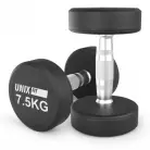 Гантель UNIX Fit PRO круглая обрезиненная 7,5 кг, 2 шт.