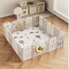 Манеж UNIX Kids DeLuxe Grey,180 x 200 см, с баскетбольным кольцом и ковриком