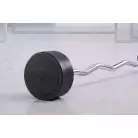 Штанга неразборная обрезиненная 35 кг. Изогнутый гриф. VictoryFit VF-DX5350