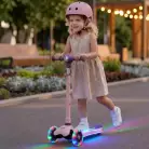 Самокат UNIX Kids Light с подсветкой, розовый