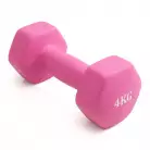 Гантель неразборная гексагональная неопрен  4 кг (розовая) VictoryFit VF-DHN040