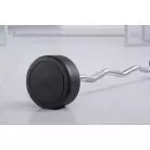 Штанга неразборная обрезиненная 25 кг. Изогнутый гриф. VictoryFit VF-DX5250
