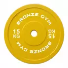 Диск калиброванный BRONZE GYM для пауэрлифтинга желтый 15 кг