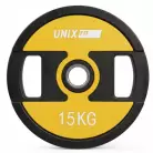 Диск уретановый c хватом UNIX Fit PRO 15 кг, 51 мм, 1 шт.