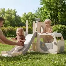 Игровой комплекс с горкой UNIX Kids Super Bus Grey