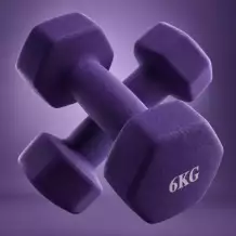 Гантель неразборная гексагональная неопрен  6 кг (фиолетовая) VictoryFit VF-DHN060