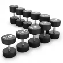 Ряд гантелей круглых UNIX Fit обрезиненные от 27,5 до 50 кг