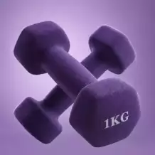 Гантель неразборная гексагональная неопрен  1 кг (2 штуки) VictoryFit VF-DHN010-2