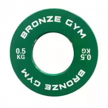 Диск калиброванный BRONZE GYM для пауэрлифтинга зеленый 0,5 кг