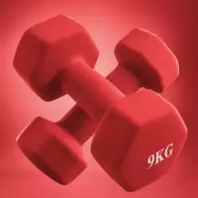 Гантель неразборная гексагональная неопрен 9 кг (черная) VictoryFit VF-DHN090