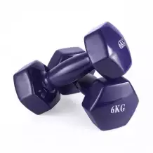 Гантель неразборная 6 кг. винил (2 штуки) VictoryFit VF-DV060-2