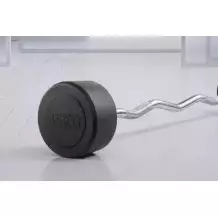 Штанга неразборная обрезиненная 45 кг. Изогнутый гриф. VictoryFit VF-DX5450