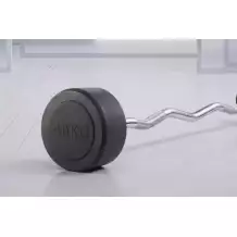 Штанга неразборная обрезиненная 40 кг. Изогнутый гриф. VictoryFit VF-DX5400
