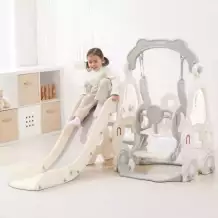 Горка с качелями UNIX Kids Car Grey