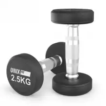 Гантель UNIX Fit PRO круглая обрезиненная 2,5 кг, 2 шт.