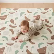Игровой коврик складной UNIX Kids Следы / Traces 120x150 см коричневый