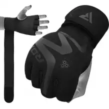 Перчатки тренировочные RDX Grappling Neoprene T15 M черн.мат.