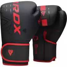 Перчатки тренировочные RDX F6 6oz черн/красн. мат.