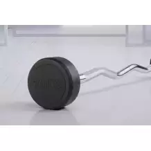 Штанга неразборная обрезиненная 10 кг. Изогнутый гриф. VictoryFit VF-DX5100