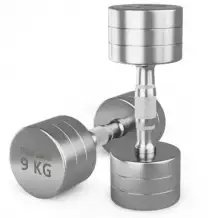 Гантель UNIX Fit PRO круглая хромированная 9 кг, 2 шт.