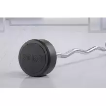 Штанга неразборная обрезиненная 20 кг. Изогнутый гриф. VictoryFit VF-DX5200