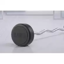 Штанга неразборная обрезиненная 7,5 кг. Изогнутый гриф. VictoryFit VF-DX5075