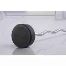 Штанга неразборная обрезиненная 30 кг. Изогнутый гриф. VictoryFit VF-DX5300
