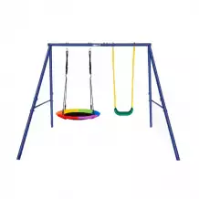 Качели уличные с воротами UNIX Kids двойные 80+40 см Color
