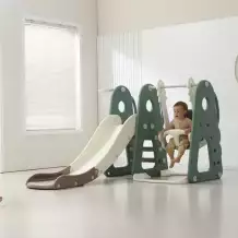 Горка с качелями UNIX Kids Dino Green