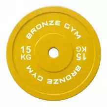Диск калиброванный BRONZE GYM для пауэрлифтинга желтый 15 кг