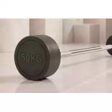 Штанга неразборная обрезиненная 50 кг. Изогнутый гриф. VictoryFit VF-DX5500