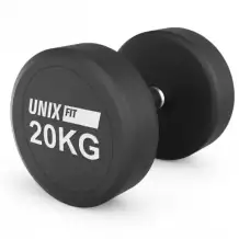Гантель UNIX Fit PRO круглая обрезиненная 20 кг