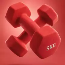 Гантель неразборная гексагональная неопрен  5 кг (красная) VictoryFit VF-DHN050