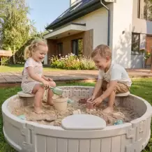 Песочница UNIX Kids круглая / Round 120 бежевый